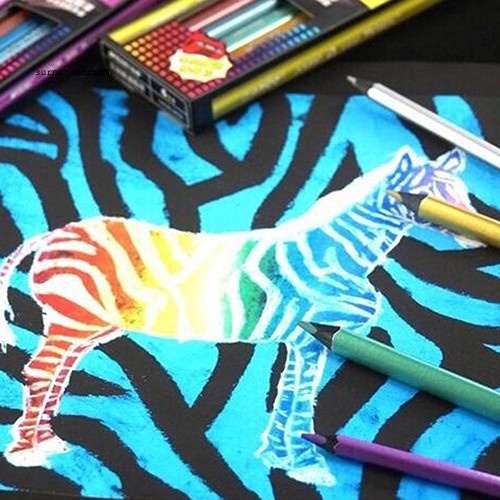Bộ 12 bút chì màu ánh kim loại không độc hại dùng phác thảo tranh