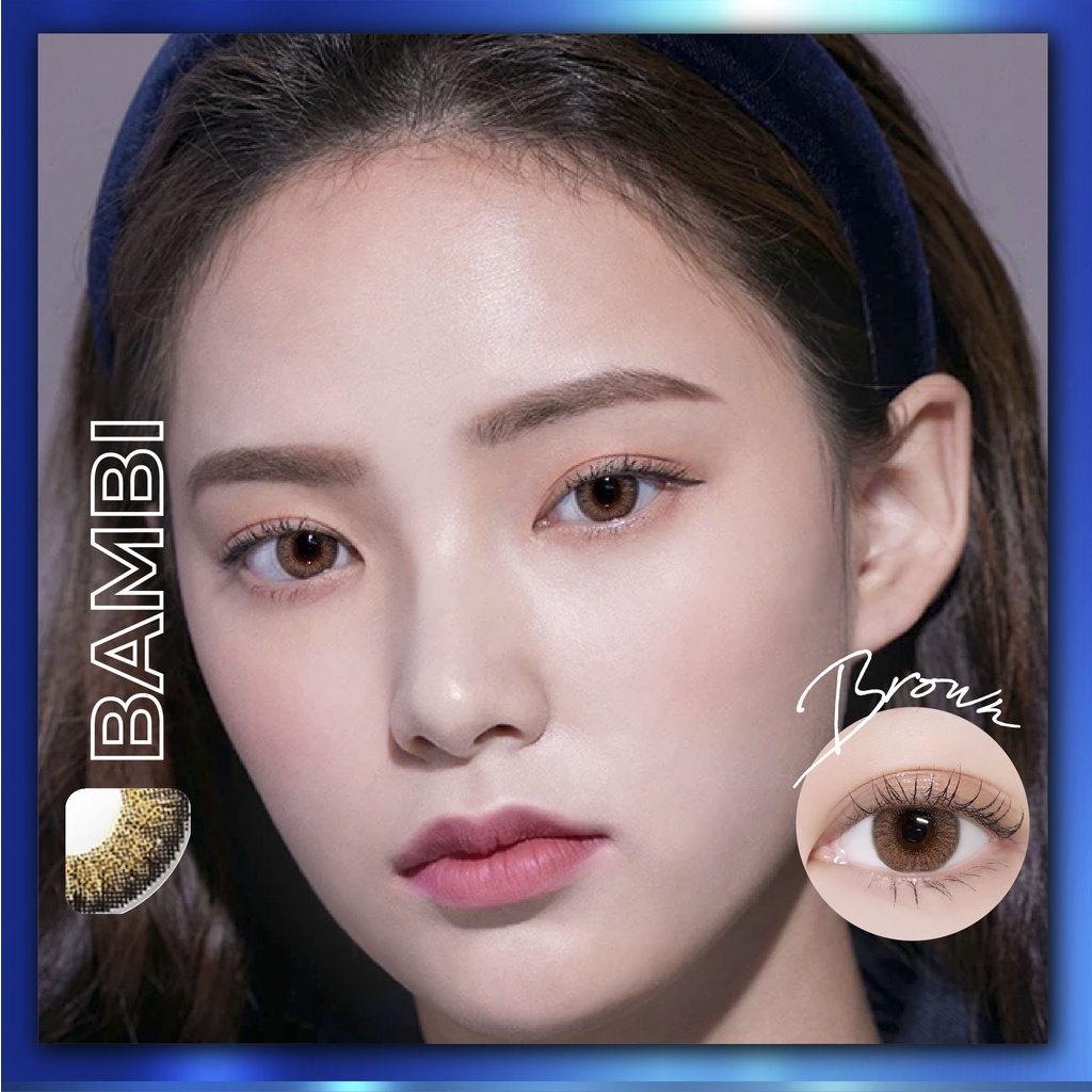 Kính áp tròng màu Hydrogel Silicone cao cấp Sanso Lens - Tone nâu hổ phách BAMBI BROWN- đeo 12H/ngày