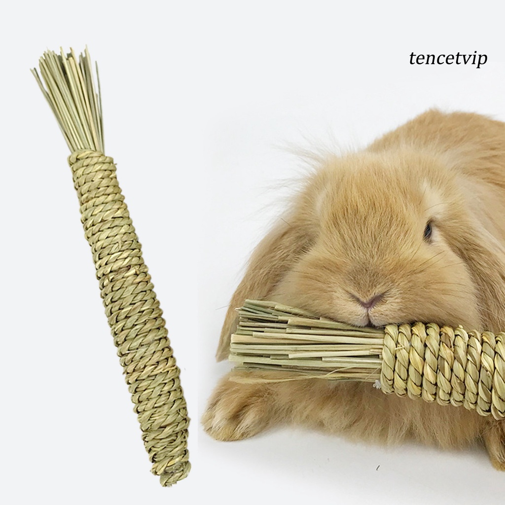 Đồ chơi mài răng cỏ thủy sinh tự nhiên đan thủ công hình củ cà rốt dành cho thỏ chuột hamster cưng