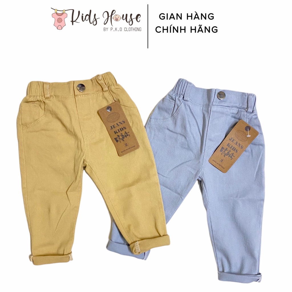 Quần jeans kaki trơn cho bé trai mặc đi chơi