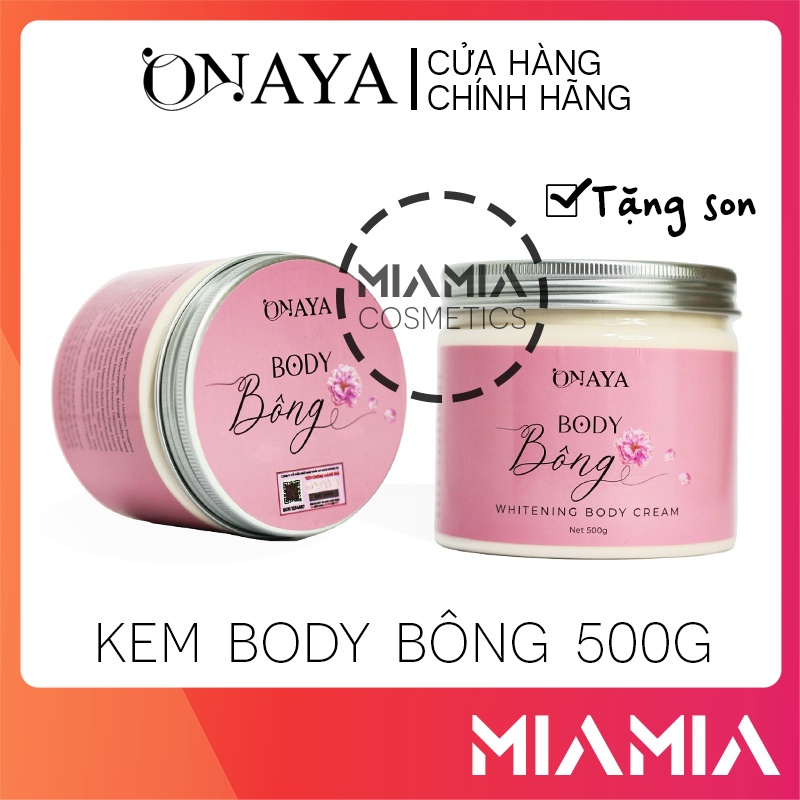 [Tặng son] Kem Body Bông Onaya 500g dưỡng trắng da toàn thân chính hãng - 8938540224070