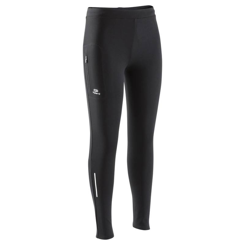 Quần legging chạy bộ Decathlon Kalenji cho trẻ em - Đen