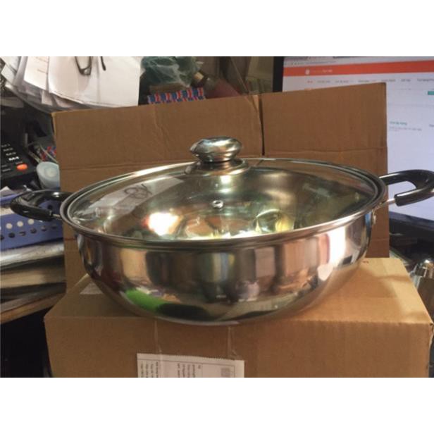 NỒI LẨU INOX NẮP KÍNH SIZE 26CM ( SP NỒI 1 ĐÁY)