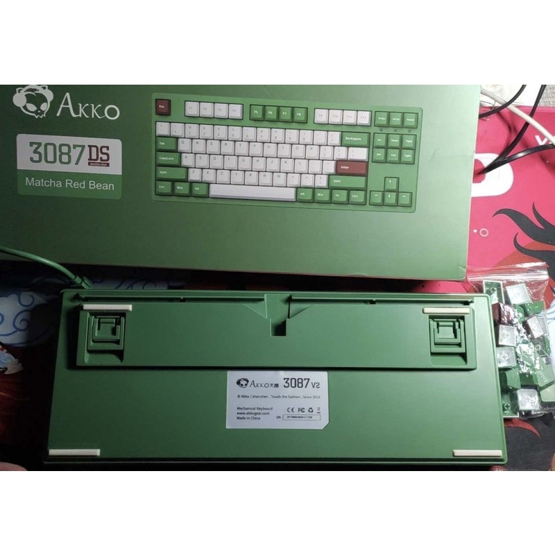 Bàn phím cơ AKKO 3087 v2 DS Matcha Red Bean  Led 234