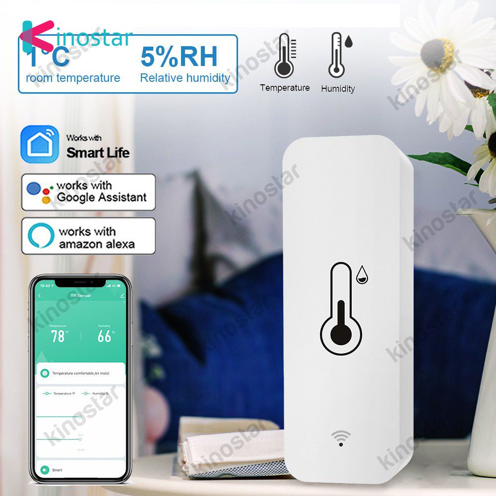 . Aubess Wifi Trong Nhà Tuya Thông Minh Cảm Biến Nhiệt Độ Và Độ Ẩm Ẩm Kế Nhiệt Kế Alexa Và Google Home