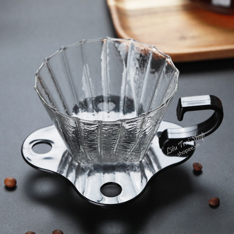 Phễu kalita thủy tinh lọc cà phê phễu drip cafe pour over pha cà phê giấy lọc