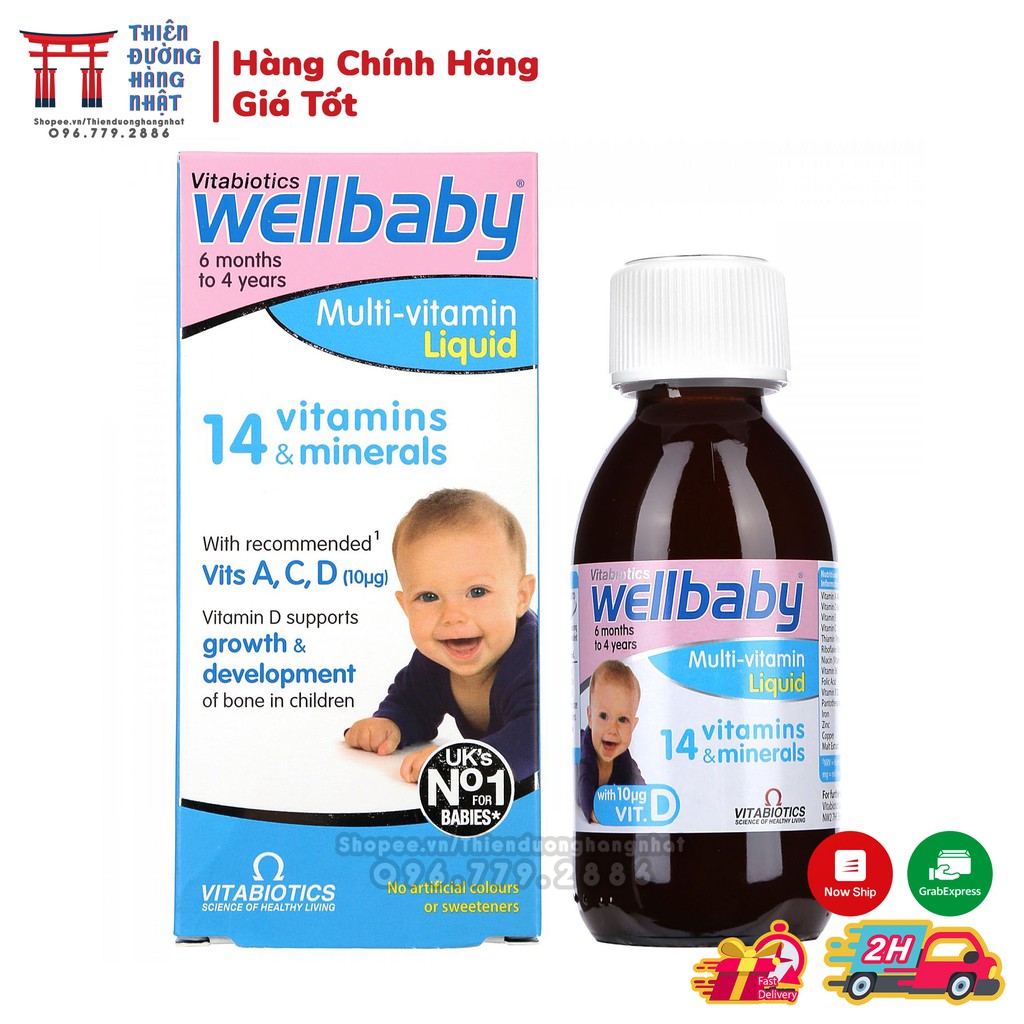 Vitamin tổng hợp WELLBABY Multi-Vitamin Liquid bổ sung Vitamin cho bé