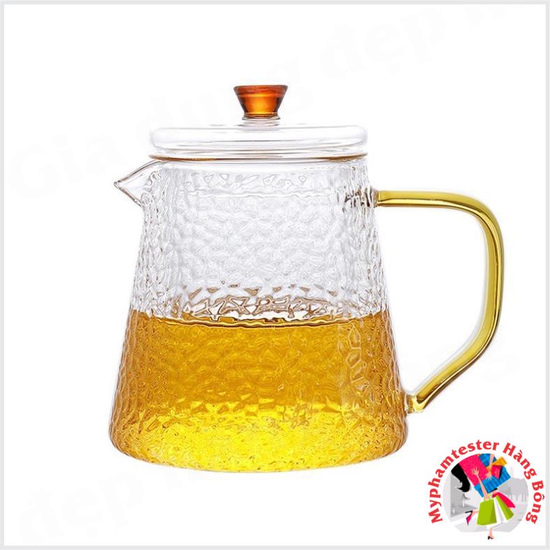 (HÀNG ĐẸP) Ấm lọc thuỷ tinh thiết kế mặt sần dung tích 500ml