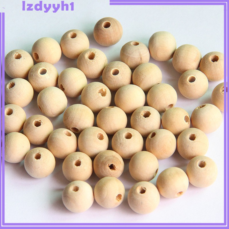 Set 50 Hạt Gỗ Tròn Tự Nhiên Dùng Làm Trang Sức Diy