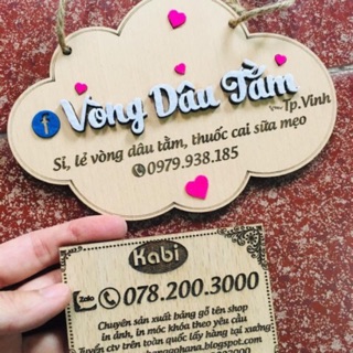 Bảng gỗ kabi khung đám mây kute