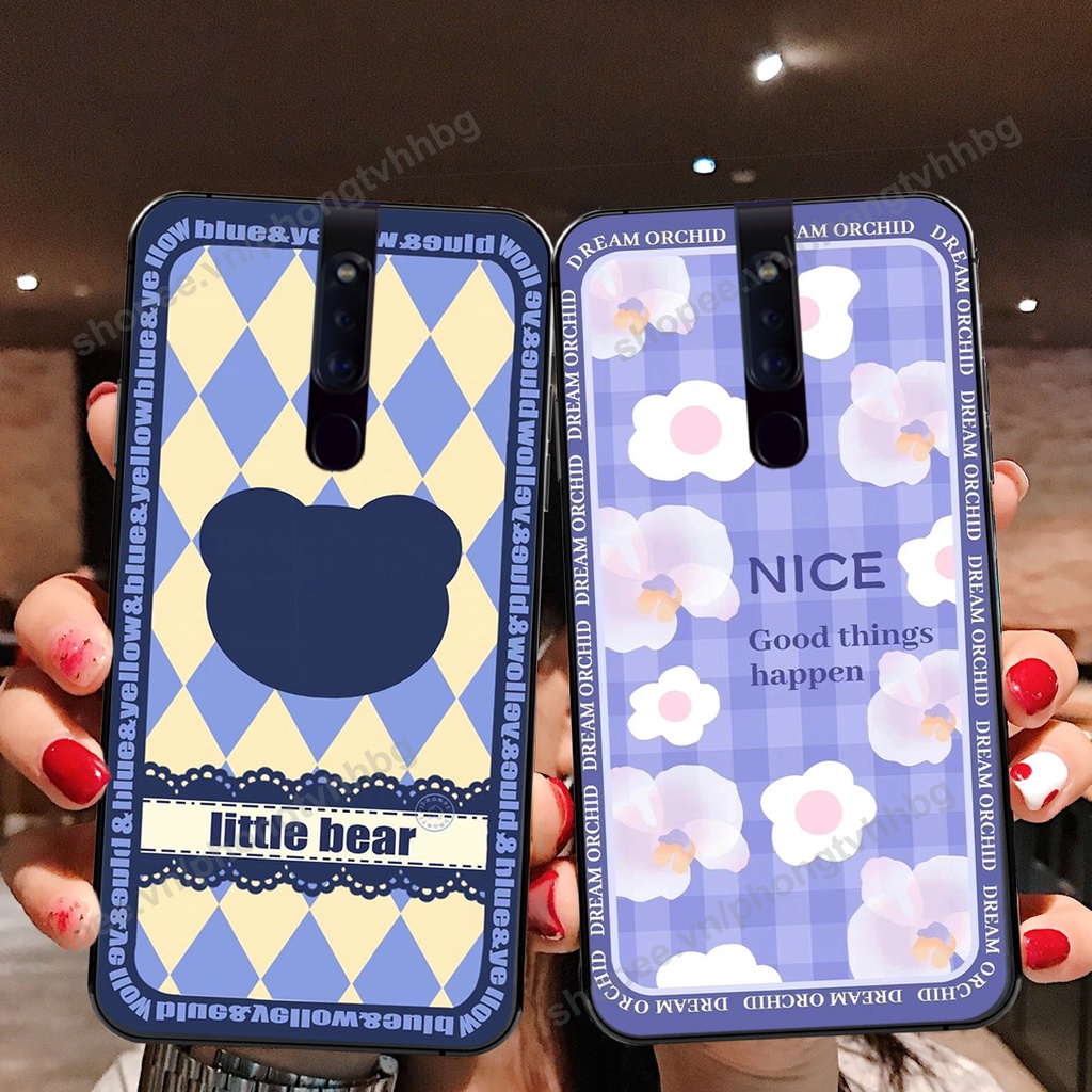 Ốp lưng Oppo F11 / F11 Pro trái tim gấu thể thao , smile mặt cười cực cute