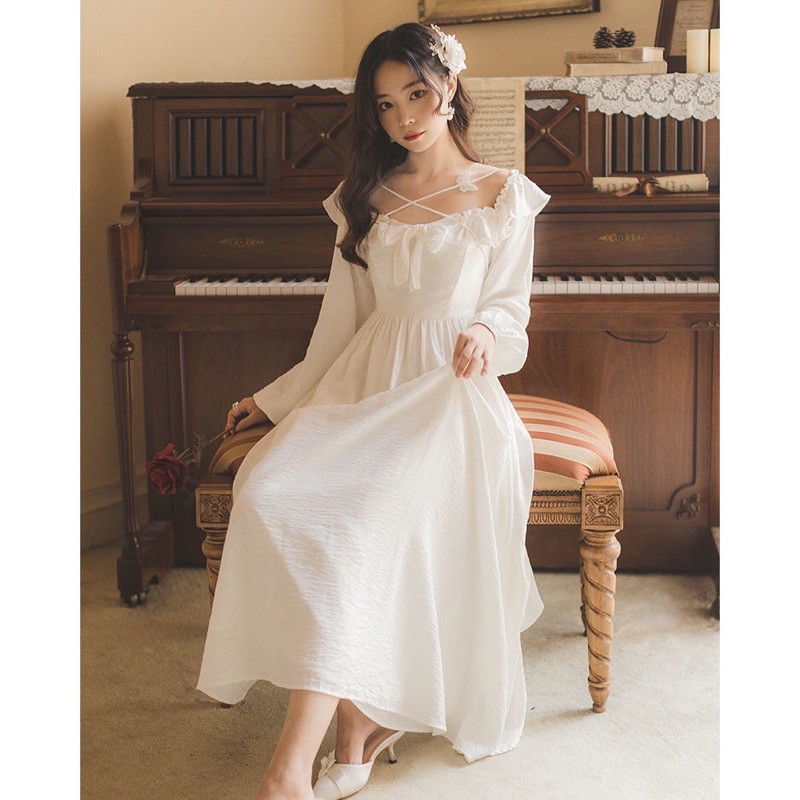 (Sẵn 1c )Váy trắng con bướm chanh xả dễ thương(3ảnh cuối là ảnh thật) có size lớn S-2XL[KHÔNG CÓ SẴN - ORDER 15-30 NGÀY] | BigBuy360 - bigbuy360.vn