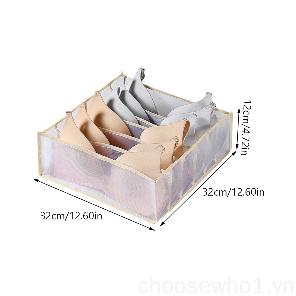 Hộp đựng vớ/đồ lót bằng lưới Nylon có thể gấp gọn tiện dụng