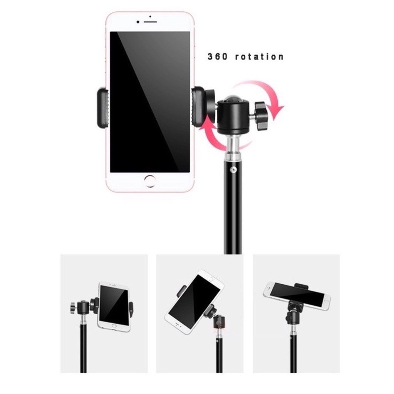 Giá Đỡ Điện Thoại, Nút bấm Chụp Ảnh, Chân Máy Tripod Cây Livestream Có Kẹp Chắc Chắn