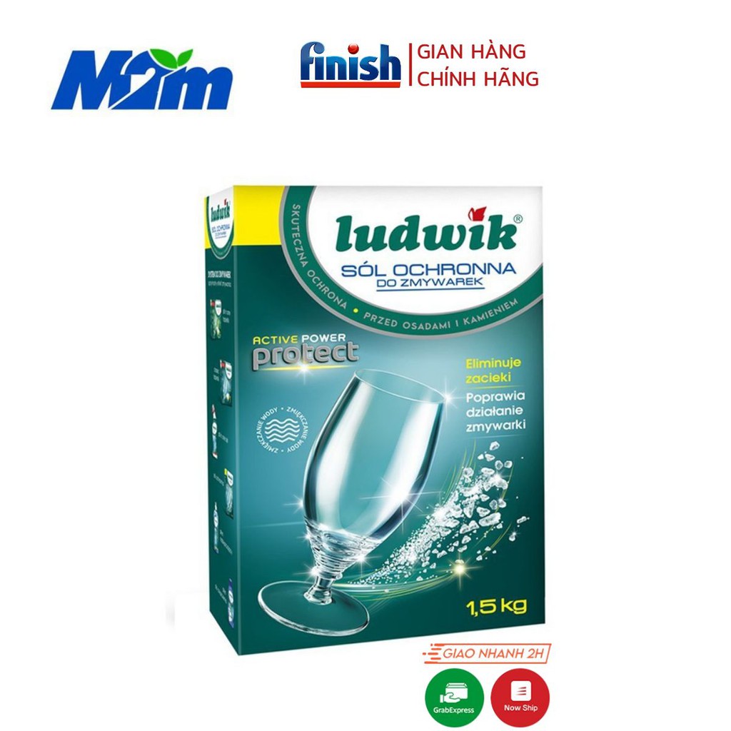 Muối rửa chén bát Ludwik máy rửa bát 1.5kg/hộp