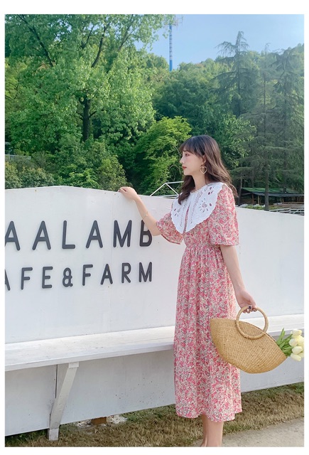 Váy hoa nhí vintage cổ lá sen Ulzzang style🌸 VFF8932 Hàng Quảng Châu