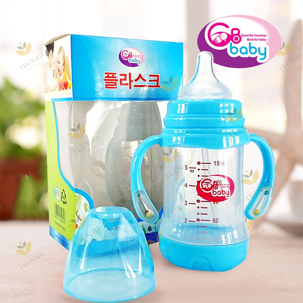 Bình sữa thủy tinh cổ rộng chống vỡ có tay cầm GB Baby 120ml và 180ml