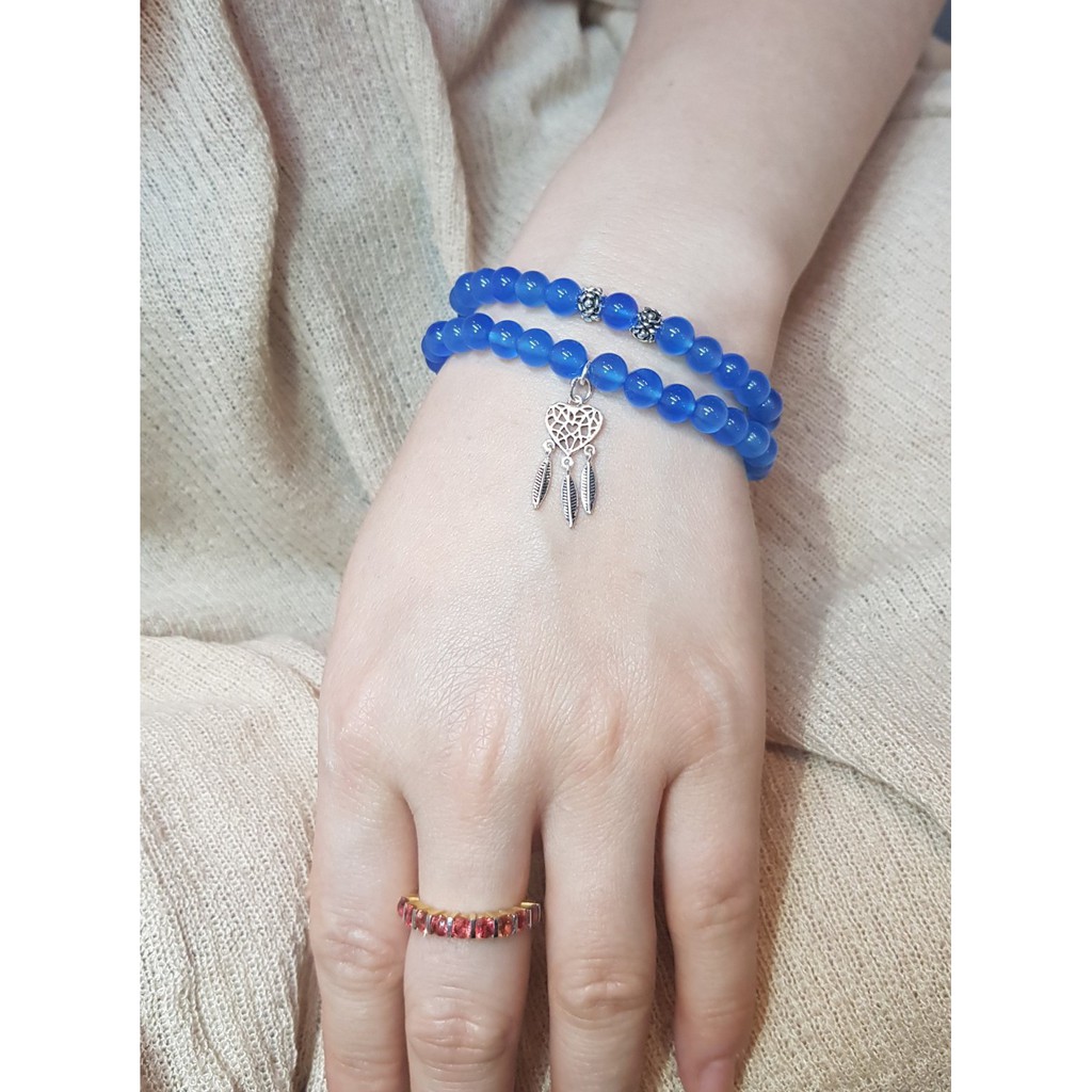 Vòng tay Phong thủy phối mix Charm Bạc 925 may mắn, tài lộc, bình an phù hợp TẤT CẢ các MỆNH - DẠNG QUẤN - Đủ size + Màu | BigBuy360 - bigbuy360.vn