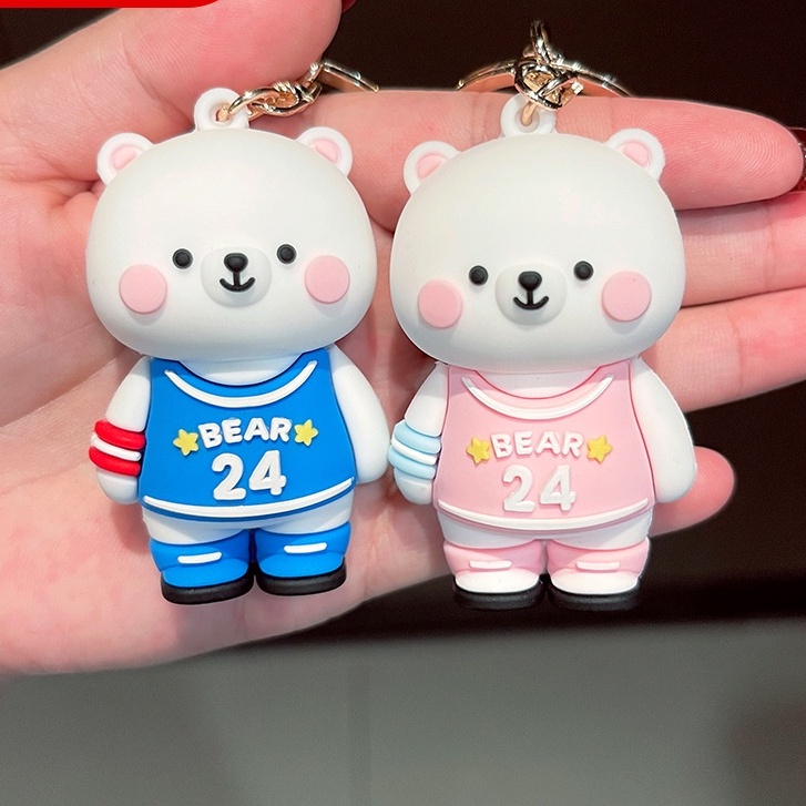 Móc Chìa Khóa Gấu Bóng Rổ Hoạt Hình Dễ Thương - Móc Trang Trí
