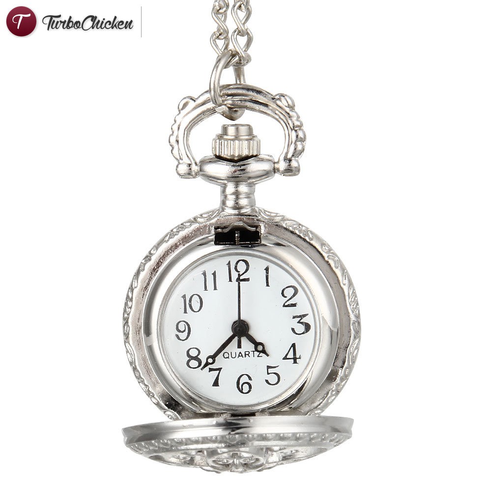 Đồng hồ quả quýt làm từ hợp kim khắc họa tiết hoa phong cách vintage Âu Mỹ