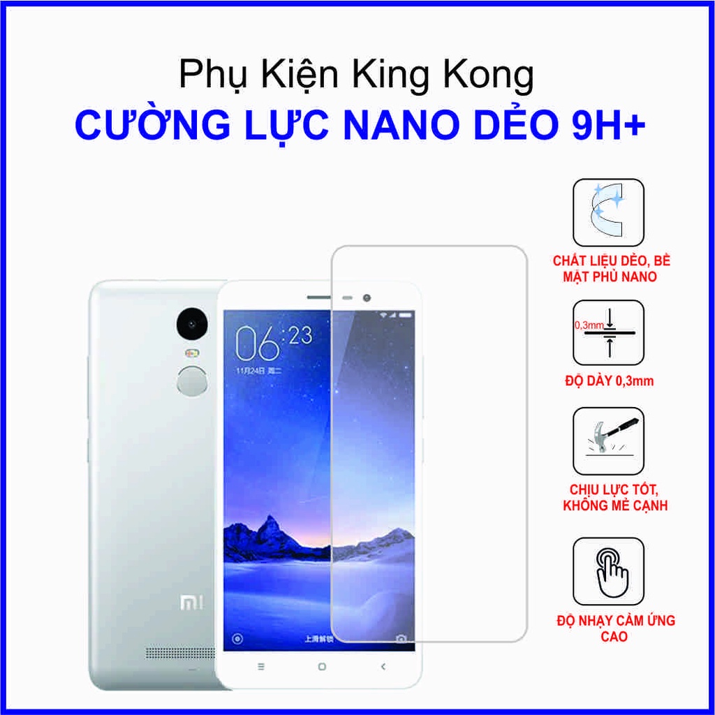 Dán cường lực Xiaomi Redmi note 3 / Redmi note 4 Cường lực nano dẻo 9H+
