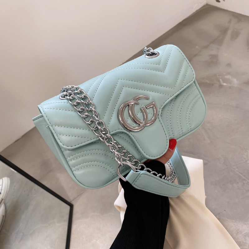 Túi xách GC vuông nữ thêu ren lưới cá tính dây đeo xích sang trọng Ulzzang siêu xinh ❤️