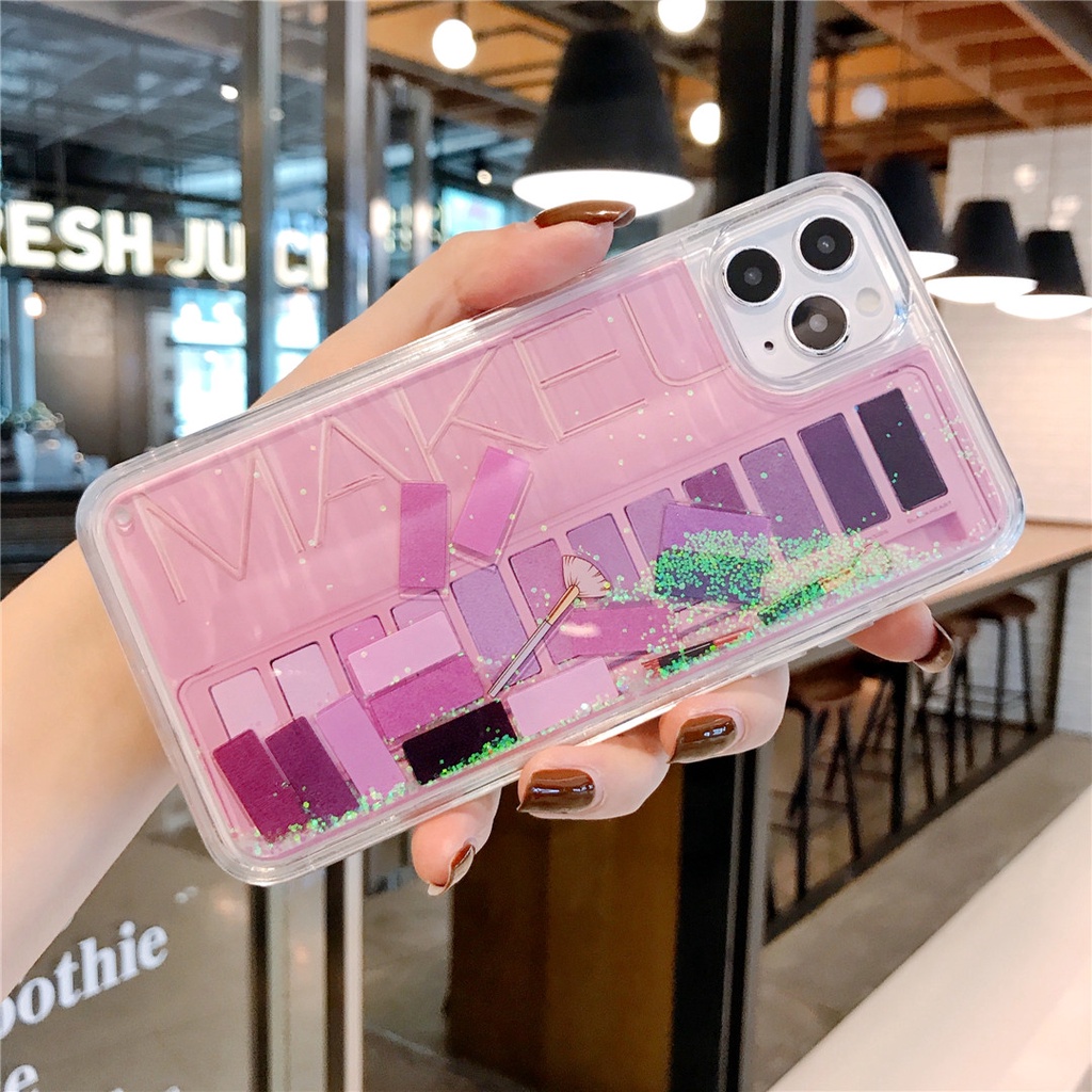 Ốp Điện Thoại Hình Bảng Phấn Mắt Lấp Lánh Cho iphone 11 12 13 14 pro max i14 xr 7plus i14