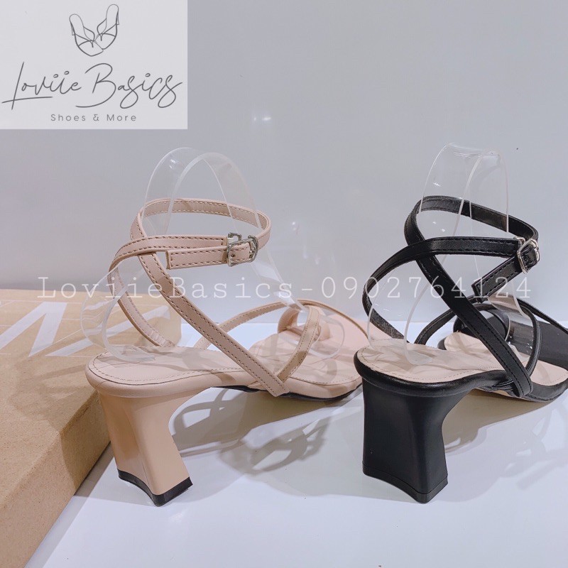 LOVIIE BASICS- SANDAL CAO GÓT  ĐẾ VUÔNG 5CM - SANDAL NỮ QUAI MẢNH - SANDAL 5 PHÂN DÂY MẢNH - SANDAL ĐẾ VUÔNG 5CM G210508