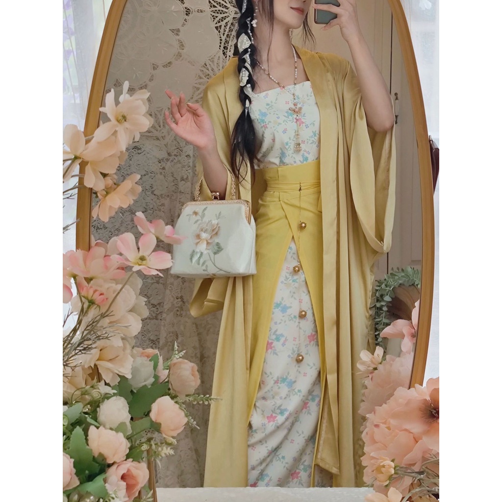 Si Taoyao Hán Phục Dáng Dài Thắt Nút in Hoa Khô Đền Khô Dễ Phối Đồ Phong Cách Si Taoyao Hanfu Cho Nữ Sản Xuất Tại Song Dynasty Han Elements Day 9.20