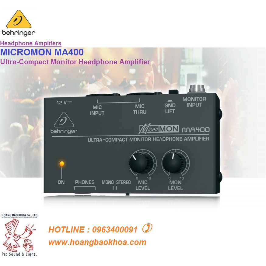 BỘ KHUẾCH ĐẠI CHO TAI NGHE - BEHRINGER MA400