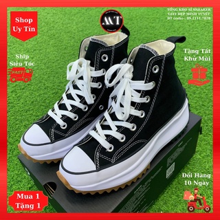 Giày tăng chiều cao 6cm Convers Run-Sta Đen cao cổ sneaker thể thao nam nữ, giày vải canvas thời trang hot trend