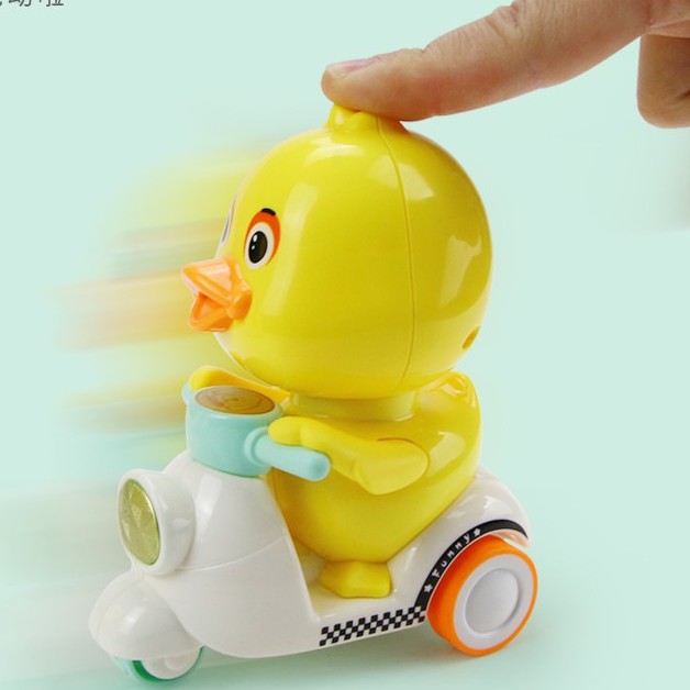 ♞▦◆Xe ô tô đồ chơi trẻ em có hình con vịt nhỏ màu vàng dạng đẩy cho bé trai 1-2-3 tuổi mô Douyin <