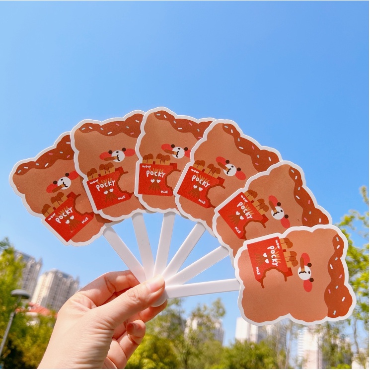 Quạt mini cầm tay Gấu Thỏ cute hình tròn 2 mặt đáng yêu màu sắc bắt mắt chất liệu nhựa bền bỉ cho học sinh