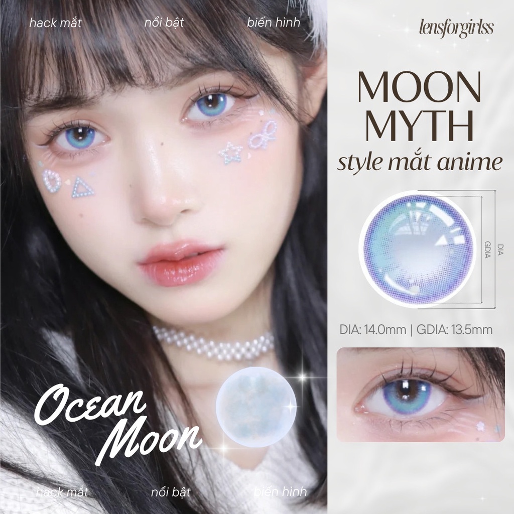 Kính áp tròng - lens mắt ANIME nhiều màu thuộc BST MOON MYTH | Hạn sử dụng 6 tháng | Lens 0 độ