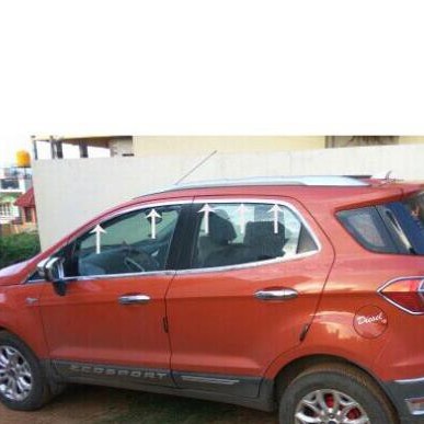 Nẹp chân kính, cong kính xe Ecosport 2016 - 2021 inox cao cấp (6 chi tiết)