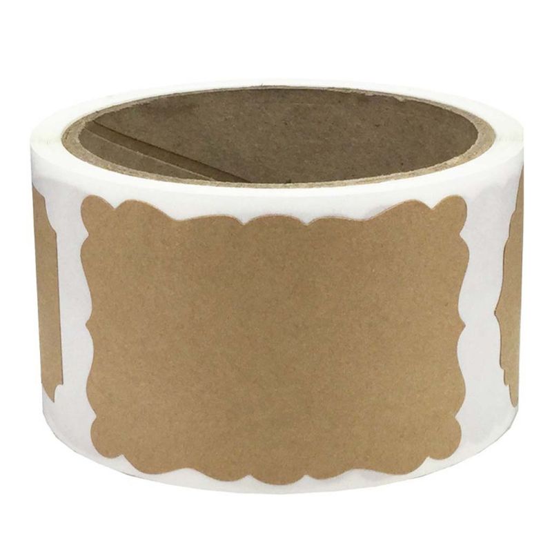 Cuộn 100 nhãn dán bằng giấy kraft dùng trang trí lọ quà giáng sinh