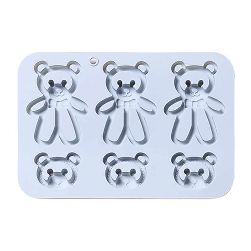 Khuôn Silicone Làm Bánh Hình Gấu 6 Ngăn DIY