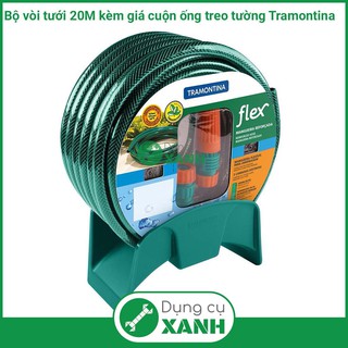Trọn bộ vòi tưới, ống tưới 1/2" 20M kèm giá cuốn ống Tramontina