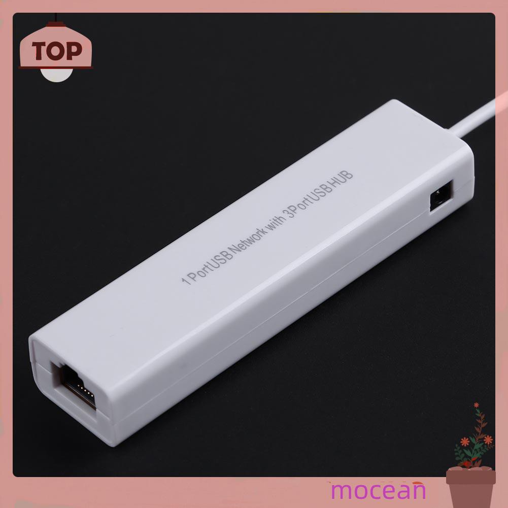 Mocean OTG 3 Port USB 2.0 HUB 10/100MB Micro USB to RJ45 LAN Adapter Network Card