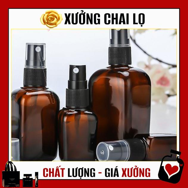 [TOP GIÁ RẺ] [15ml/25ml/35ml] Chai xịt phun sương Thủy tinh Nâu vuông chiết nước hoa, đựng mỹ phẩm , phụ kiện du lịch