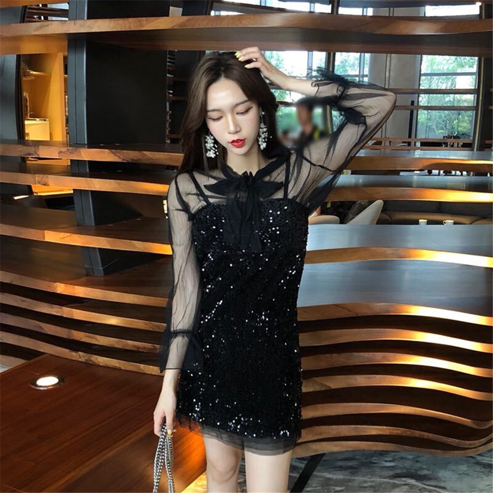ĐẦM DRESS NỮ TAY LƯỚI ULZZANG | BigBuy360 - bigbuy360.vn