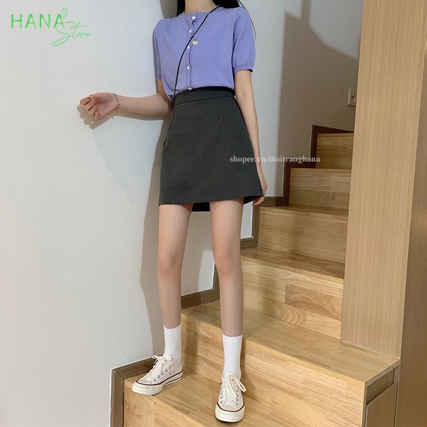 Chân váy chữ A ngắn màu đen cạp lưng cao có quần lót trong - Mặc đi làm Công sở Đi học sinh Đi Chơi đẹp - Vải Vitex mềm | BigBuy360 - bigbuy360.vn