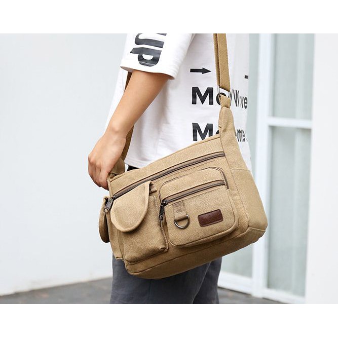 Túi đeo chéo nam vải bố thời trang Hàn Quốc , túi vải canvas thích hợp đi làm dạo phố - Trendmq store | BigBuy360 - bigbuy360.vn