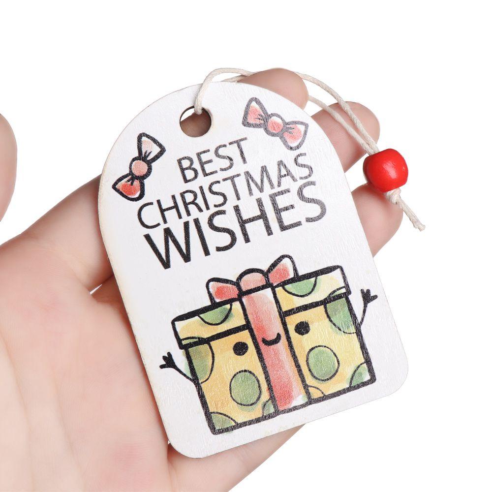 Bộ 2 Phụ Kiện Trang Trí Cây Thông Giáng Sinh Hình Người Tuyết / Tuần Lộc / Ông Già Noel Bằng Gỗ