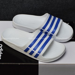 DÉP ADIDAS DURAMO CHÍNH HÃNG MÀU TRẮNG SỌC XANH