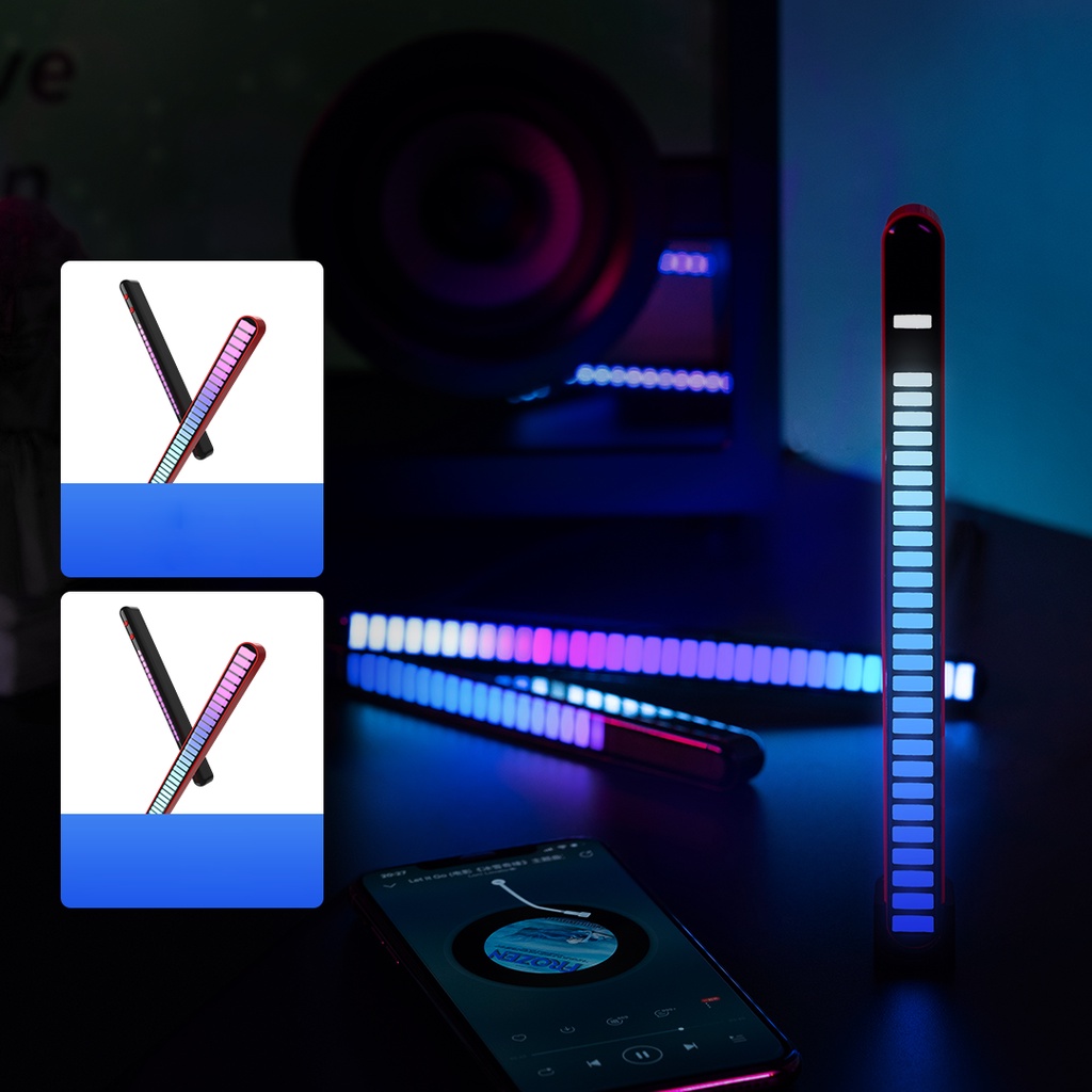 Đèn Led 50 Bóng Hai Mặt RGB Bằng Nhôm Kích Hoạt Bằng Giọng Nói