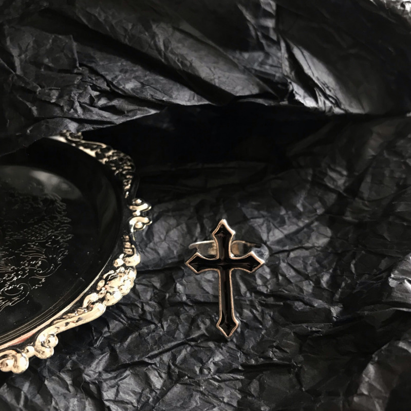 Nhẫn Hở Hình Chữ Thập Phong Cách Hiphop Đường Phố 19419