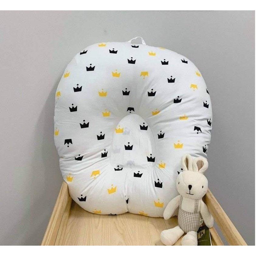 Gối chống trào ngược (tặng gối chống móp đầu), gối sơ sinh cao cấp , hàng việt, vải cotton mềm mại, bông không tạp chất