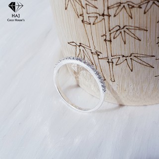 Nhẫn bạc nữ dải đá đơn