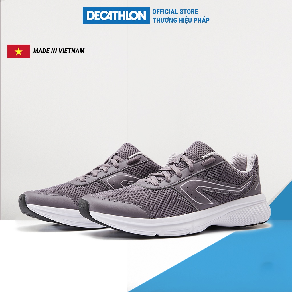 Giày chạy bộ thể thao nữ DECATHLON run cushion - xám tím